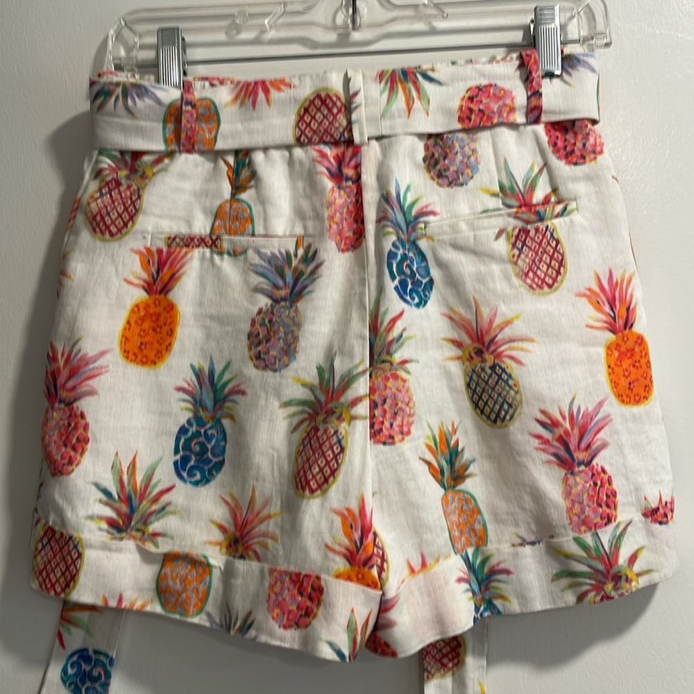 J. Crew White Tropical Pineapple Shorts Sz0 - Picture 8 of 12